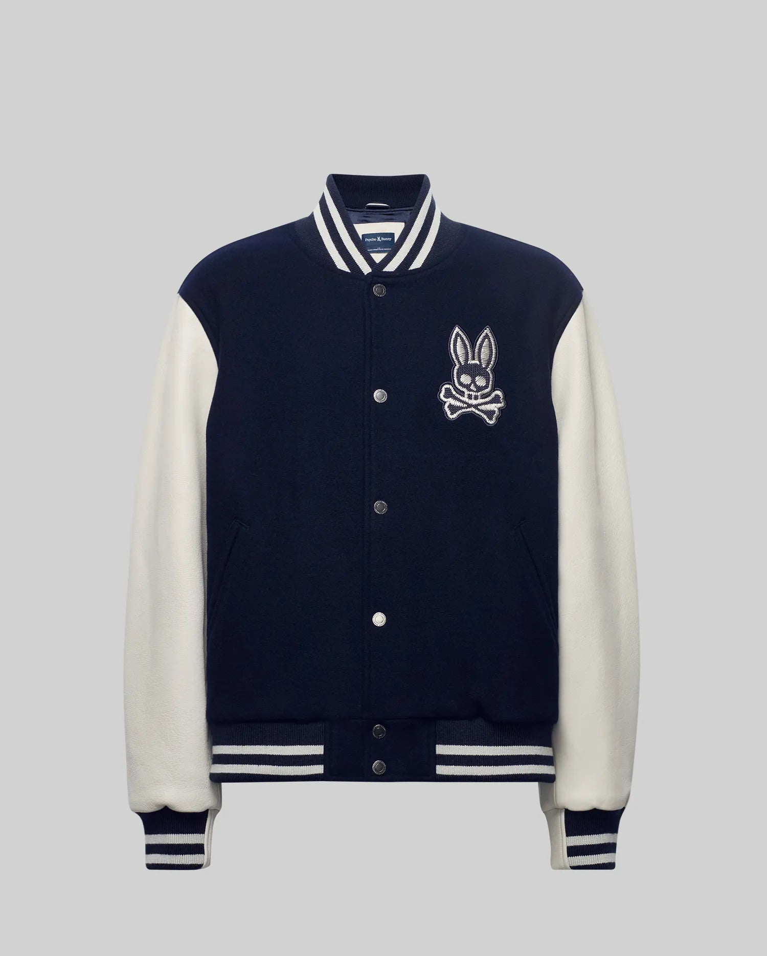 Psycho Bunny Jackets Jacob Leather Bomber giacca blu