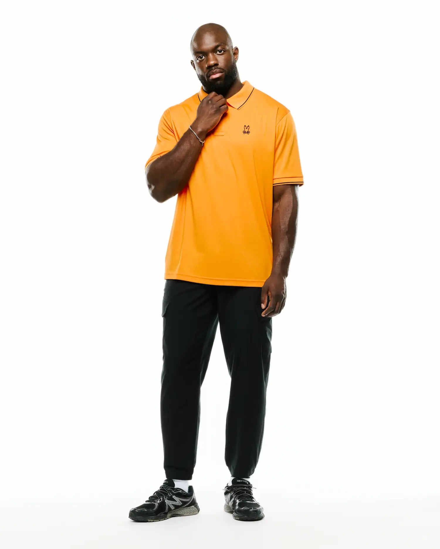 Psycho Bunny Big and Tall Big and Tall Joji Polo polo arancione slim fit