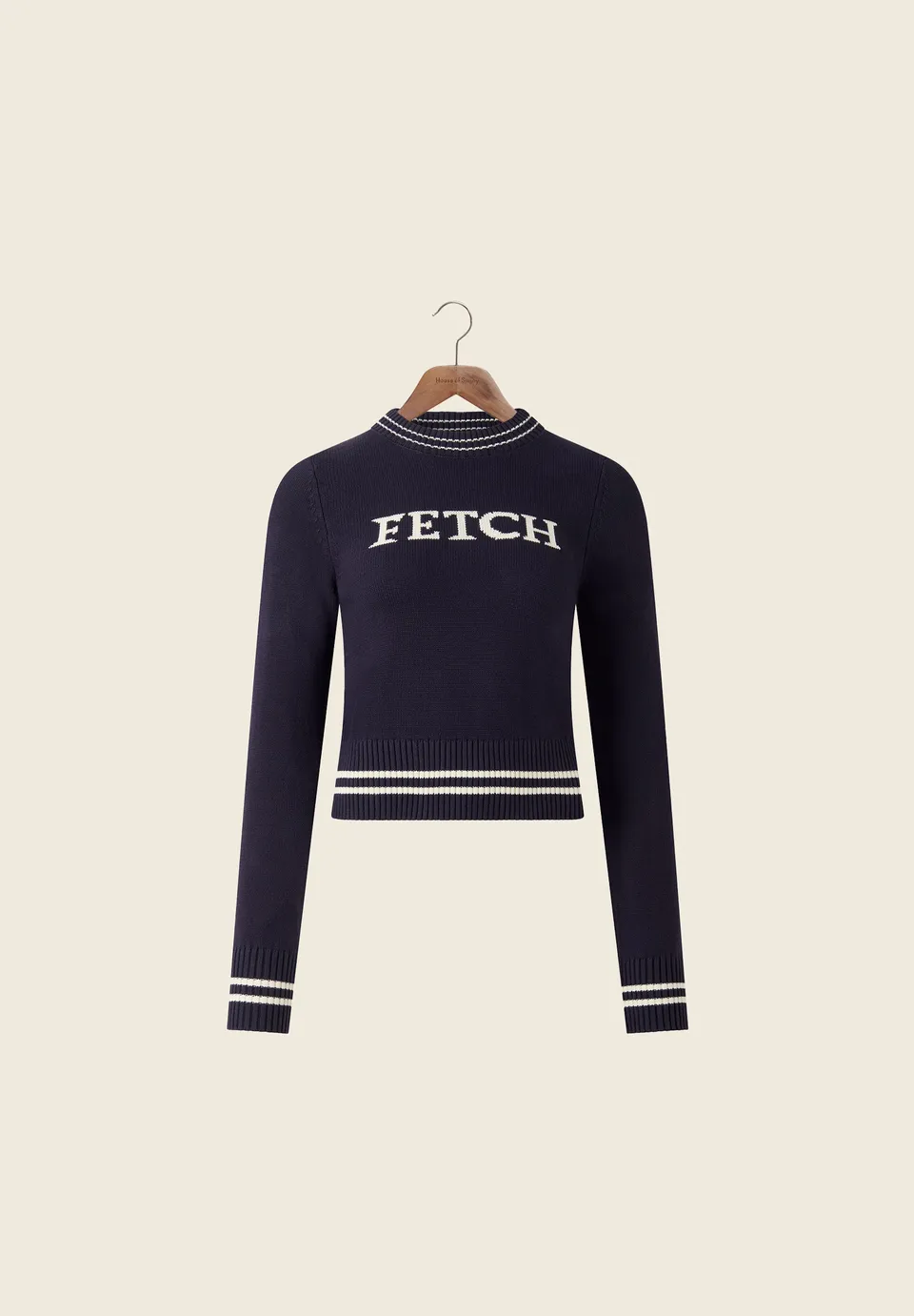 House Of Sunny Women's Knitwear Fetch Crew Jumper maglione corto in cotone