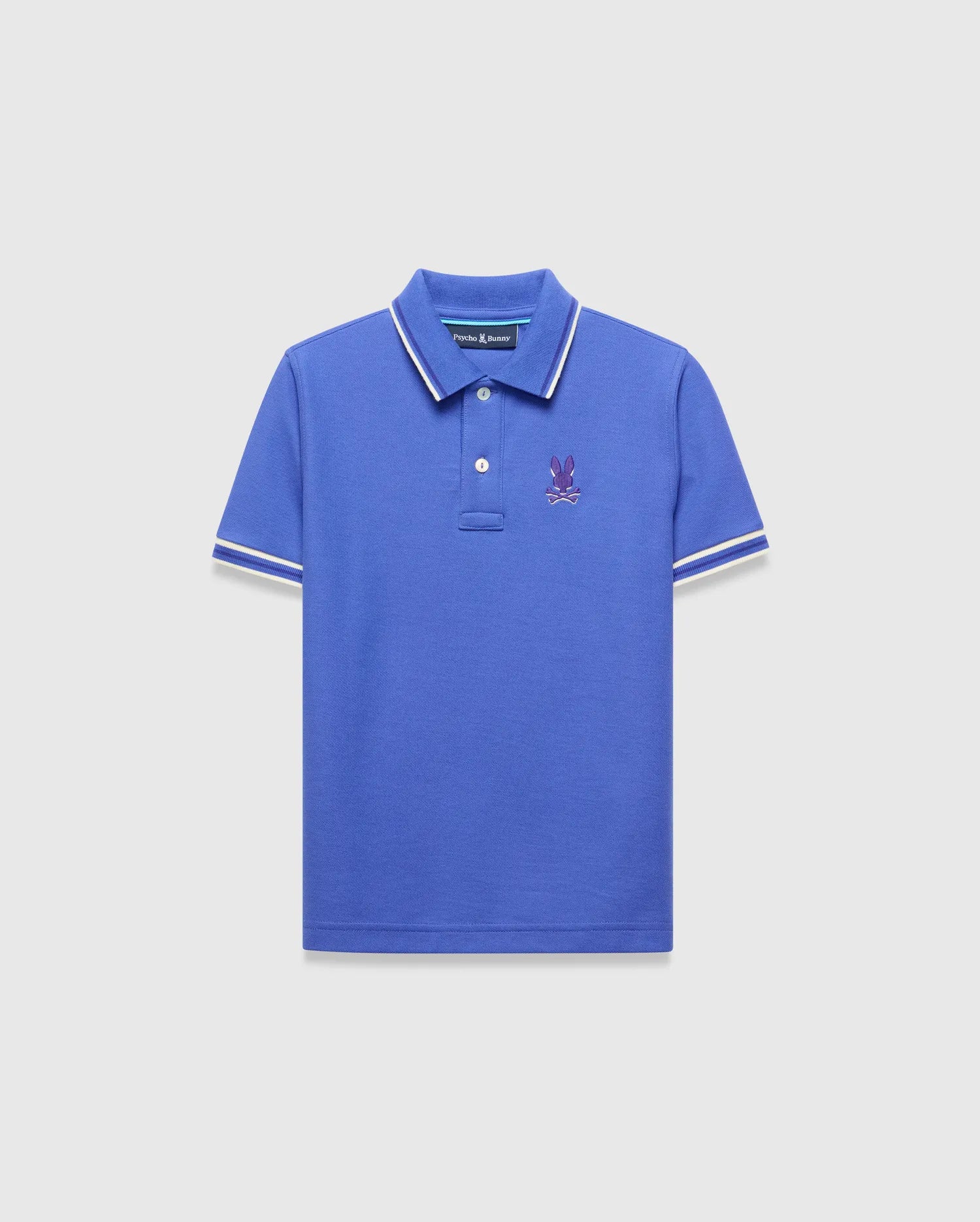 Psycho Bunny Kids Polo Shirts Brad Pique Polo polo blu 426, cotone Pima