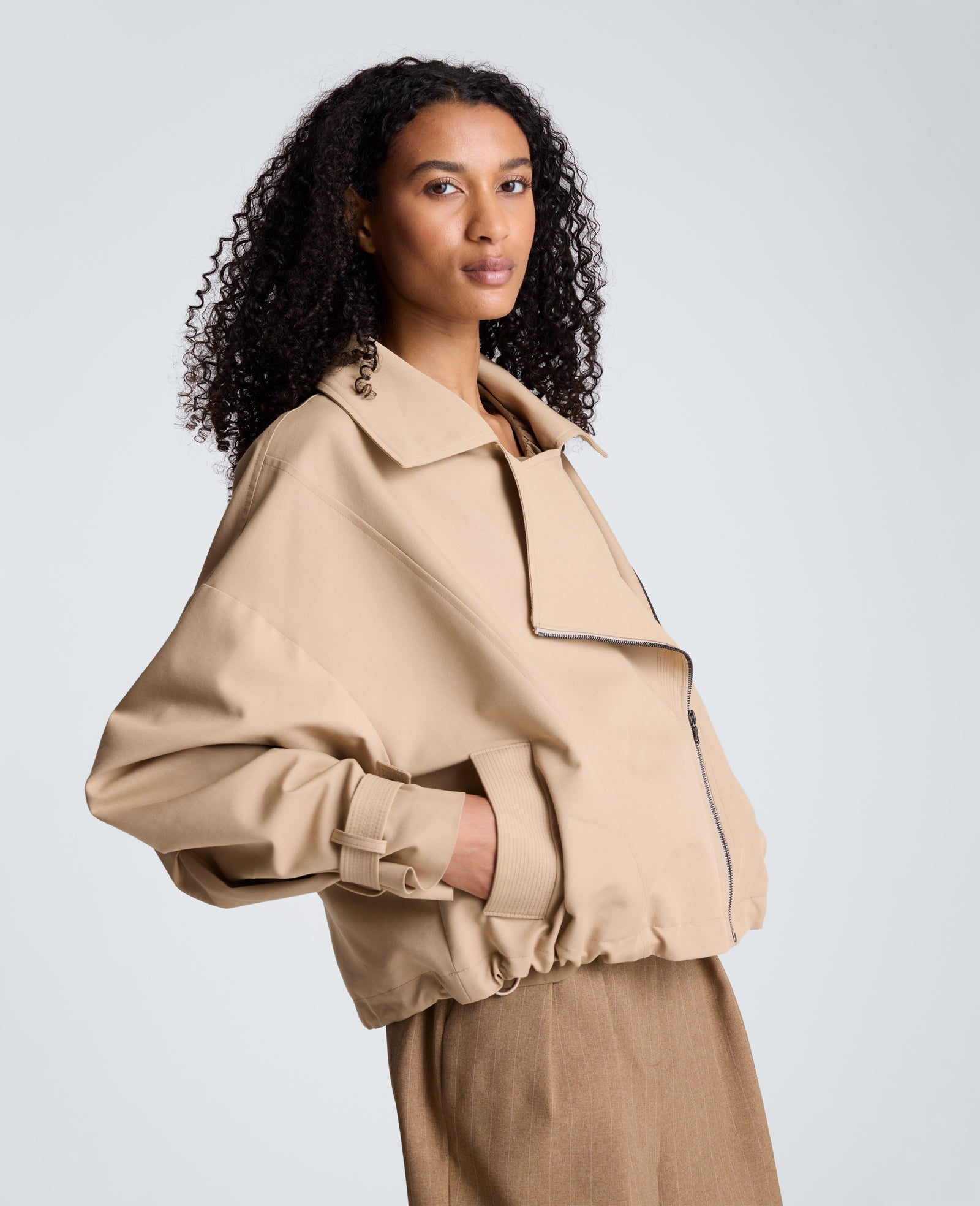 Kenneth Cole Reaction Clothing Boxy Moto Trench trench Farro
