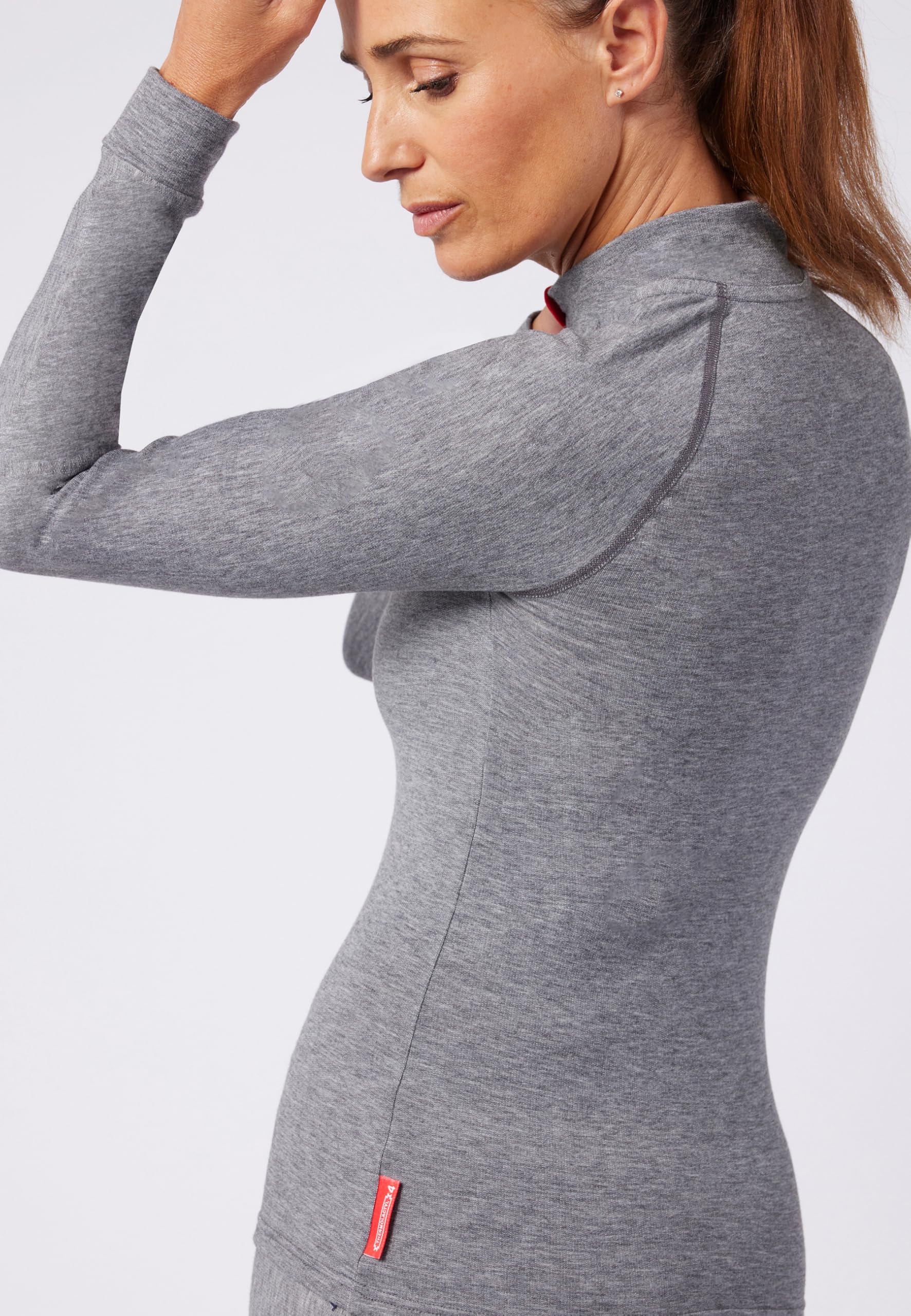 Damart Thermolactyl Maglietta Comfort Thermolactyl 4 con zip donna XS grigio melange