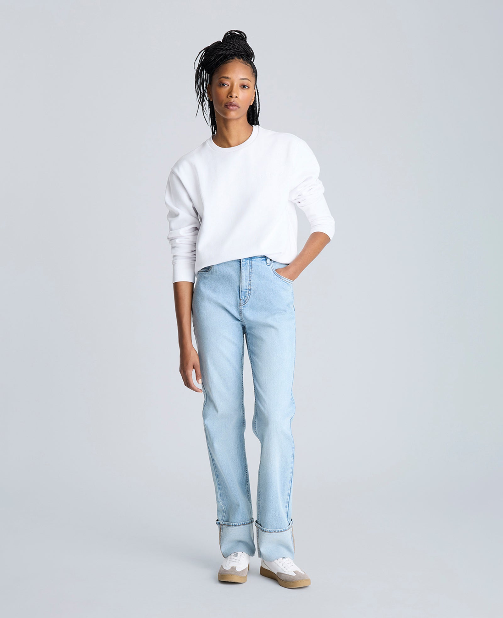 Kenneth Cole Reaction Clothing Kenneth Cole Embroidered Logo Sweatshirt felpa bianca S cotone