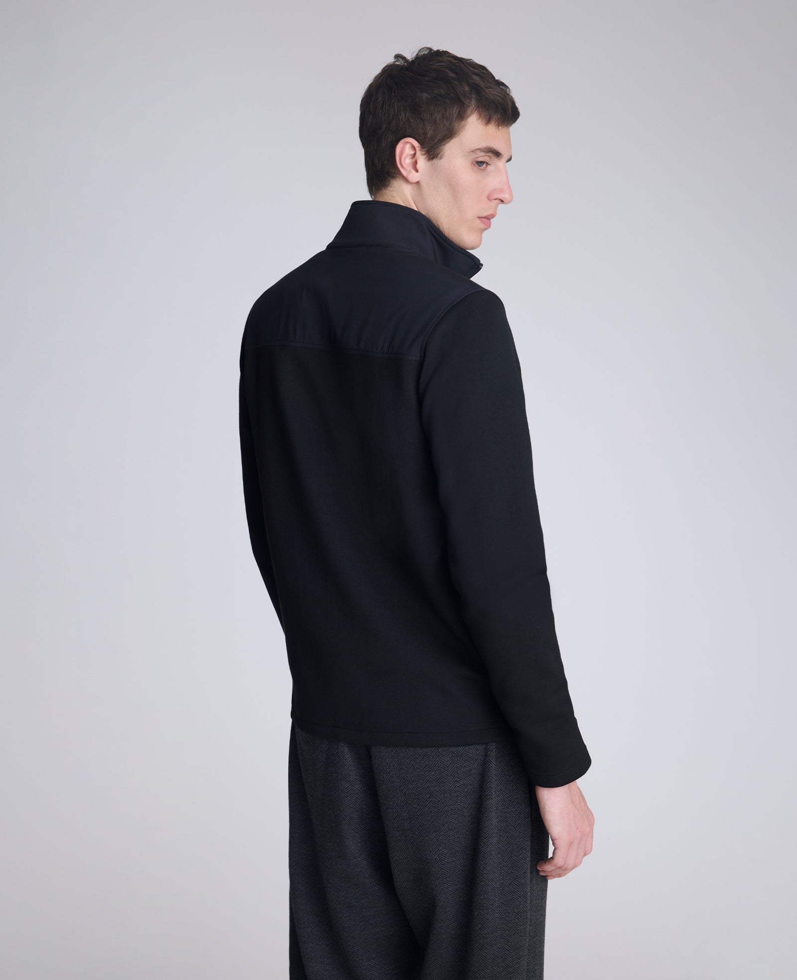 Kenneth Cole Reaction Mock Neck Full Zip Jacket giacca nera melange S-XXL traspirante