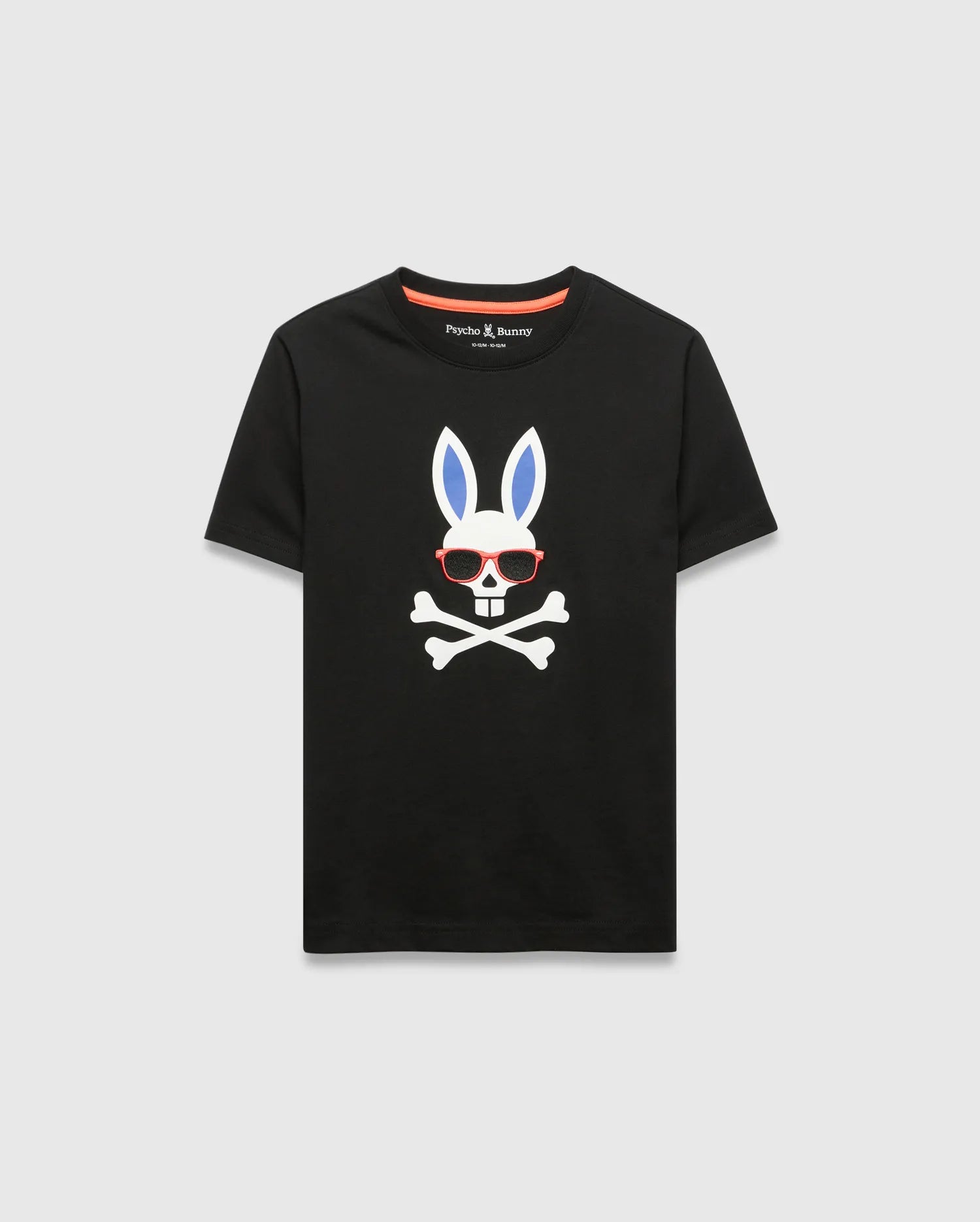 Psycho Bunny Kids Tees Sunny Graphic Tee maglietta nera, cotone Pima
