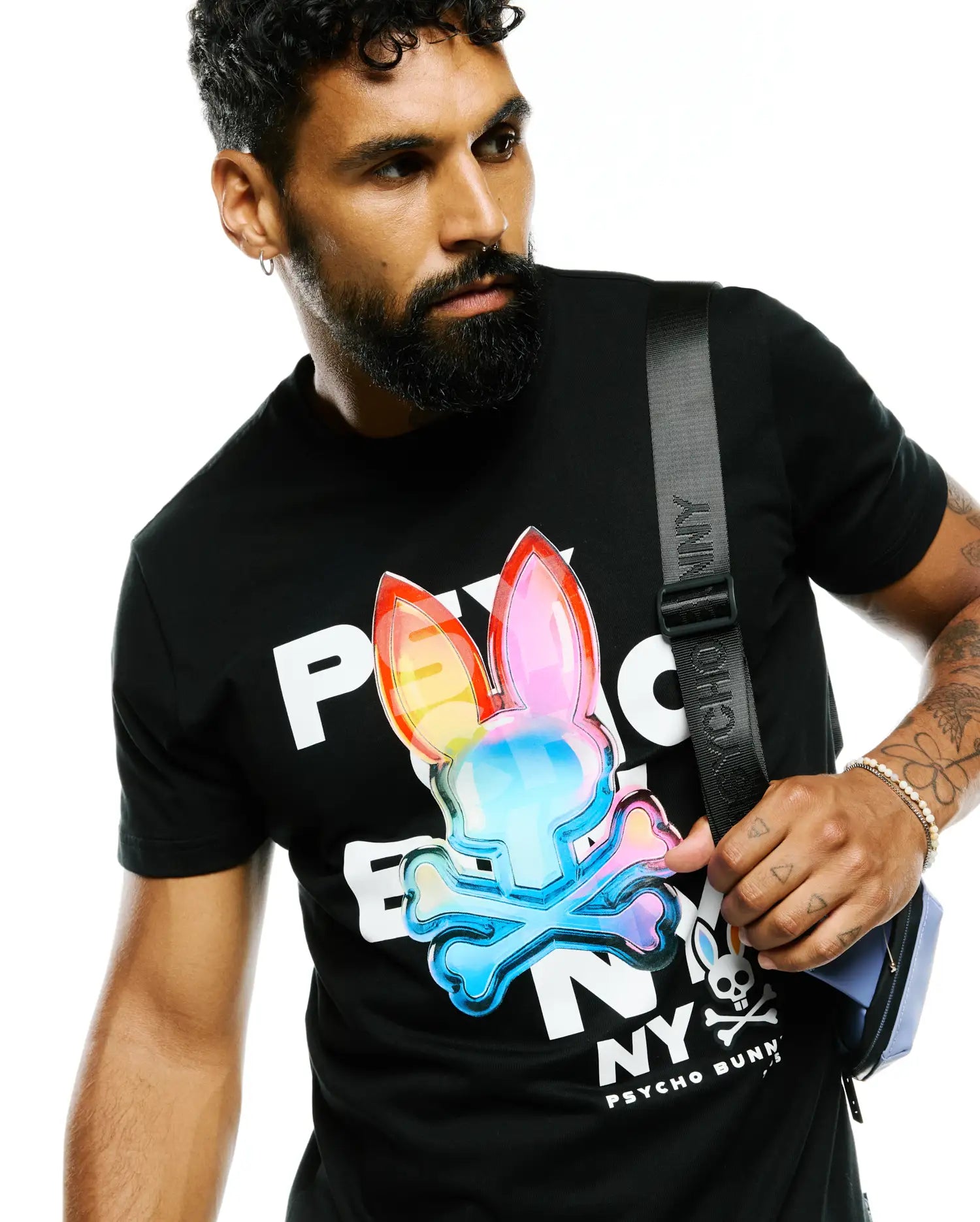 Psycho Bunny Men's Tees Men's Kenji Pima Cotton Graphic Tee nera