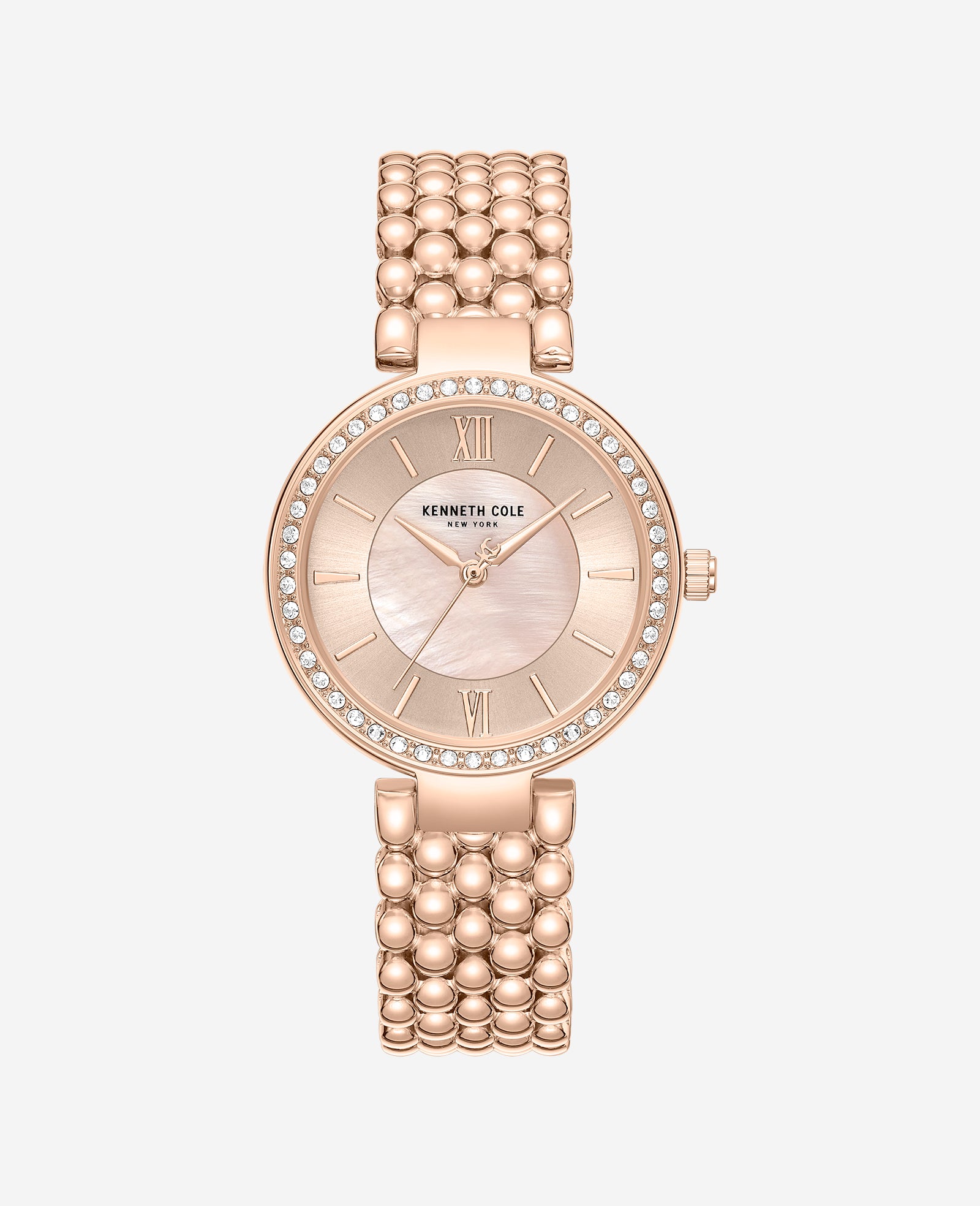 Kenneth Cole Reaction Watches Classic Crystal Lined Outer Dial Rose Gold Bracelet Watch orologio Rose Gold