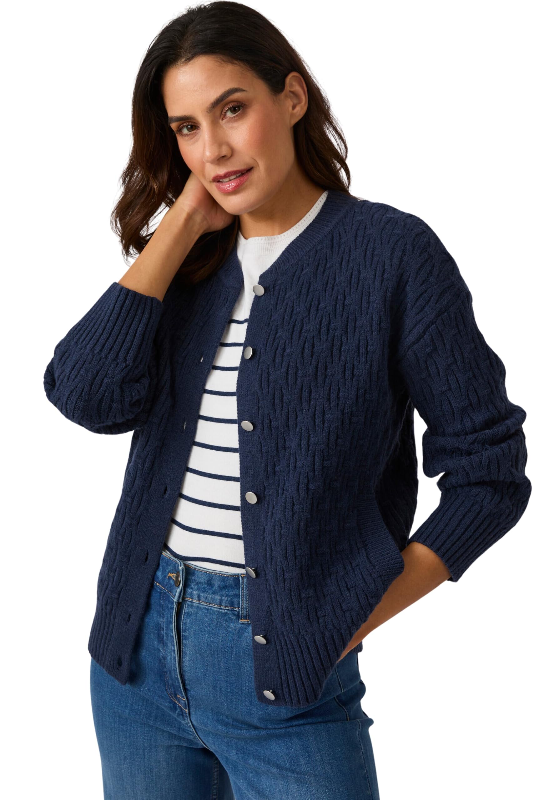 Damart Thermolactyl cardigan donna blu verde acqua con tasche