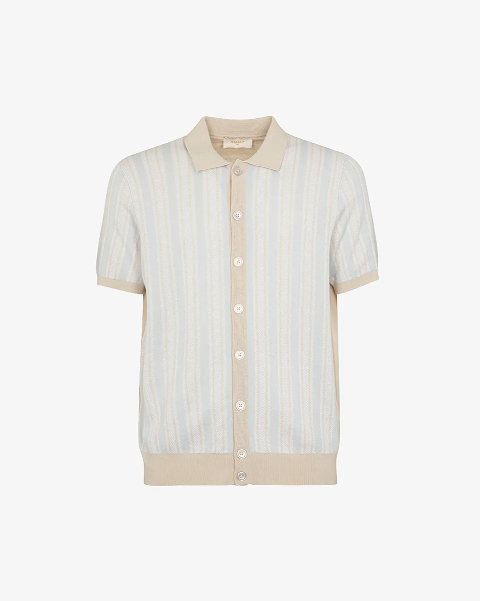 Markup Uomo Maglieria Camicia rigata strutturata camicia