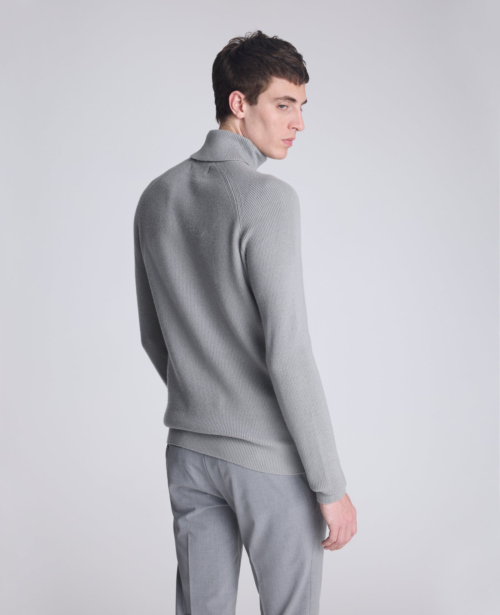 Kenneth Cole Reaction Clothing Foldover Turtleneck Sweater dolcevita grigio melange