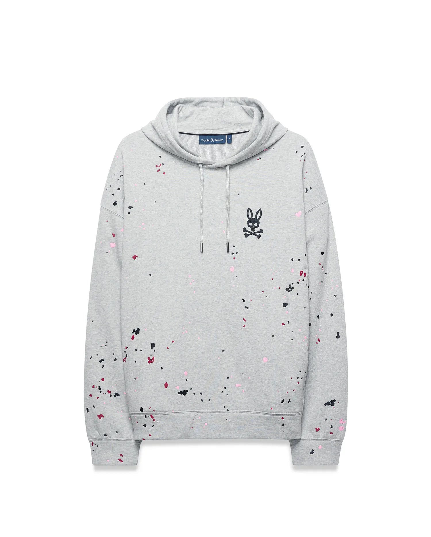 Psycho Bunny Men's Sweatshirts & Hoodies Malcolm Splatter Hoodie felpa con cappuccio grigia