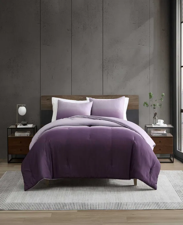 Kenneth Cole Reaction Home & Bedding Subtle Ombre Comforter Set completo letto viola poliestere