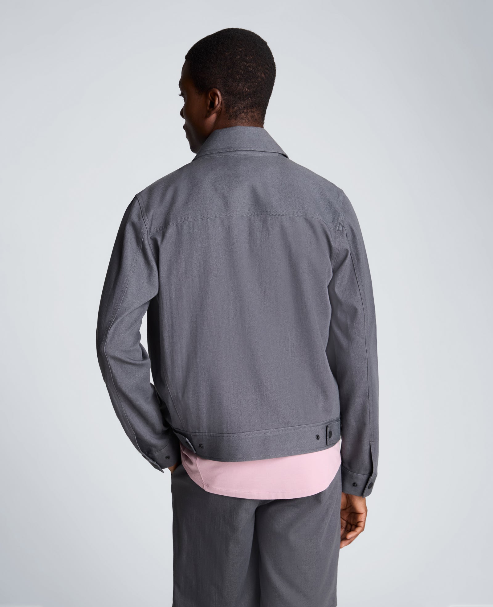 Kenneth Cole Reaction Clothing Denim Trucker Jacket giacca in denim antracite