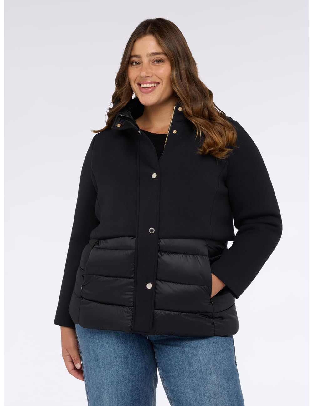 Fiorella Rubino Piumini Piumino bimaterico con cappuccio 48 Plus