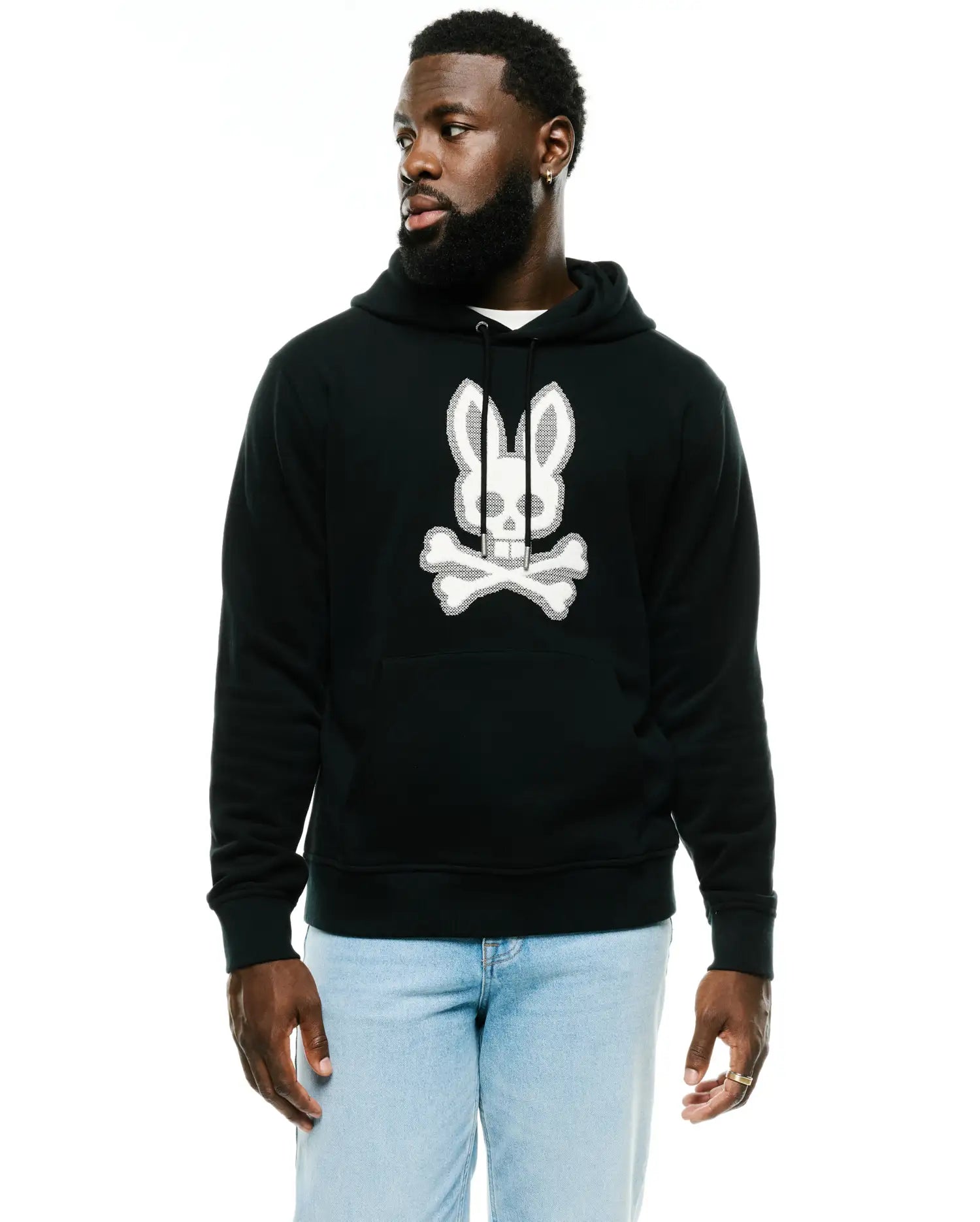 Psycho Bunny Samson felpa con cappuccio nera in cotone