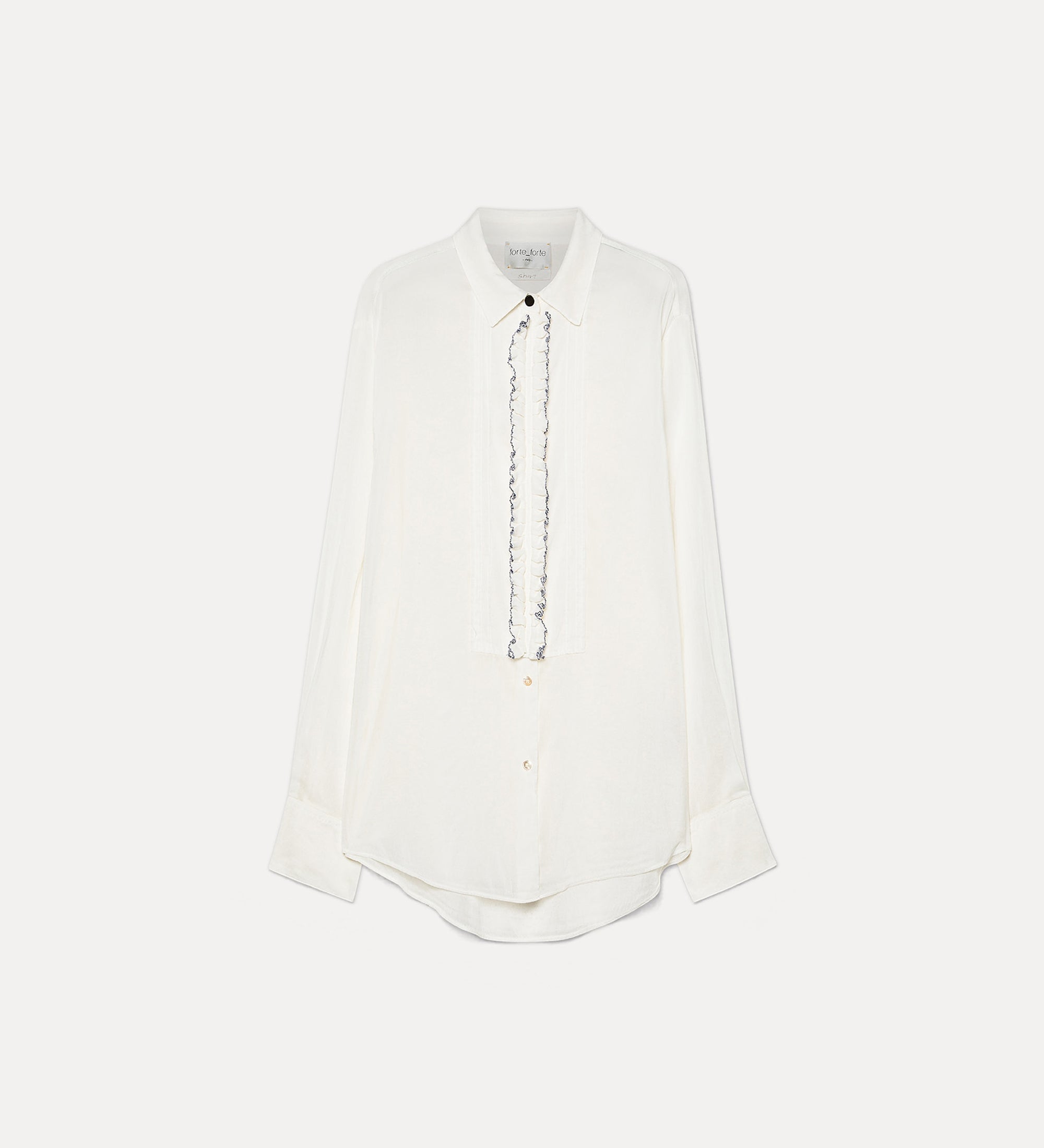 Forte camicie camicia smoking in voile bianca