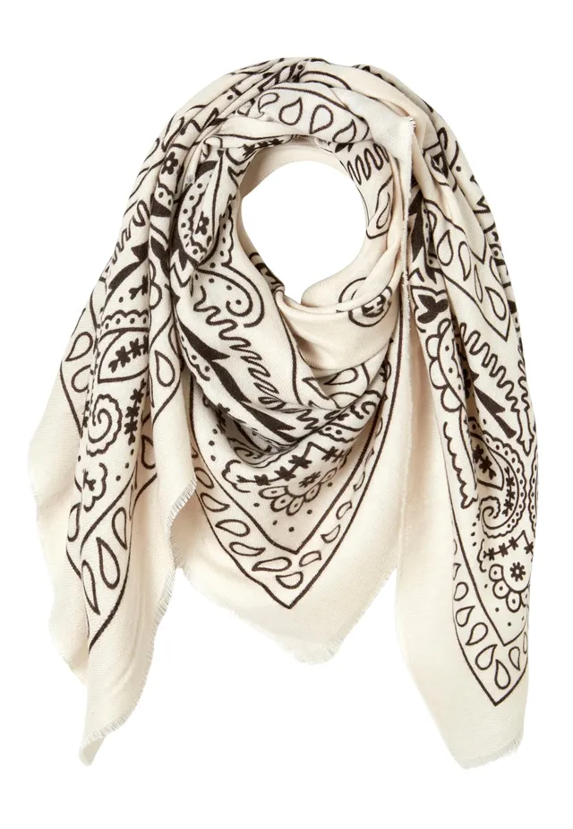 Damart Accessori sciarpa quadrata bandana bianca taglia unica