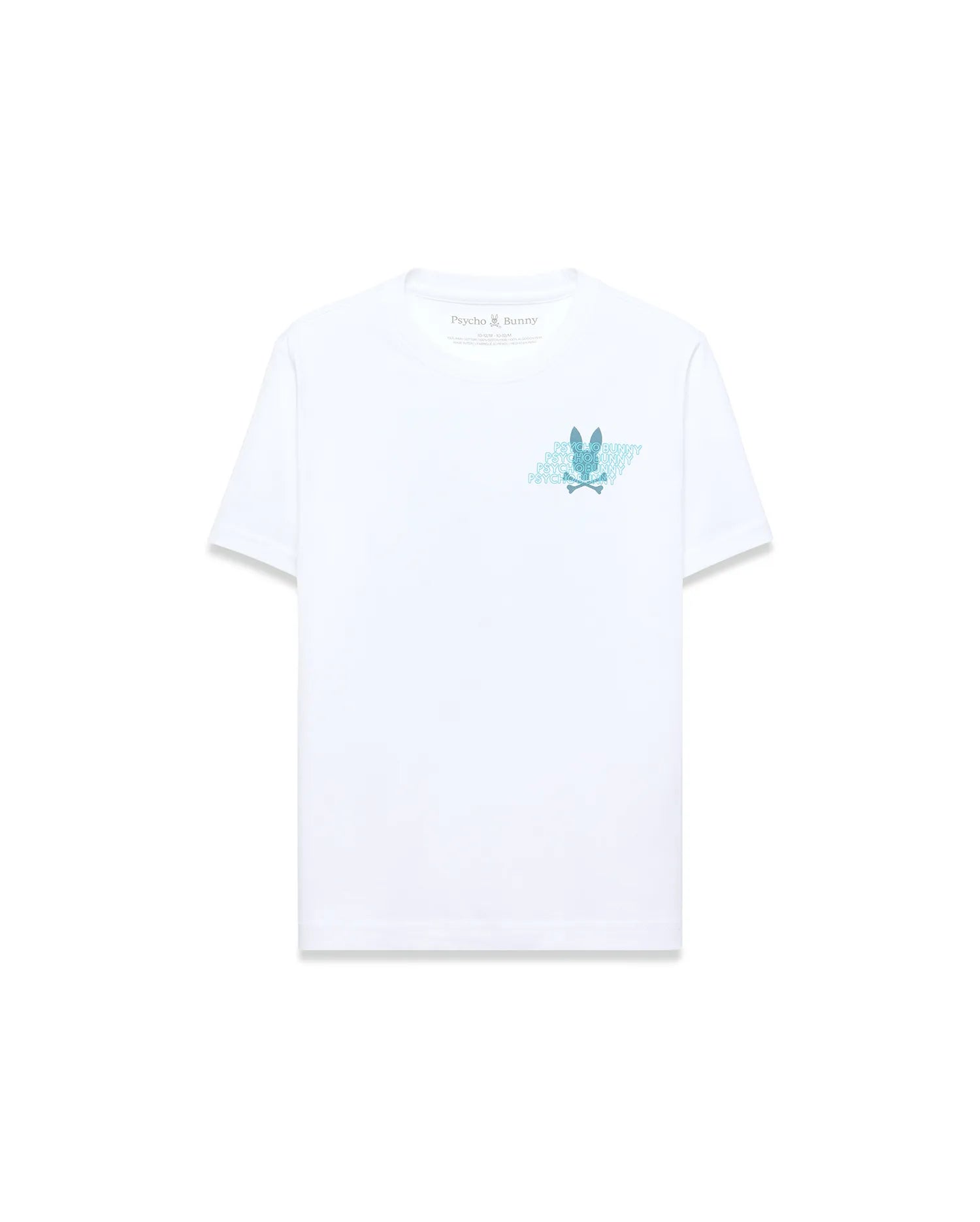 Psycho Bunny Kids Tees KIDS MAURICE BACK GRAPHIC TEE - KT0200307 t-shirt bianca in cotone Pima