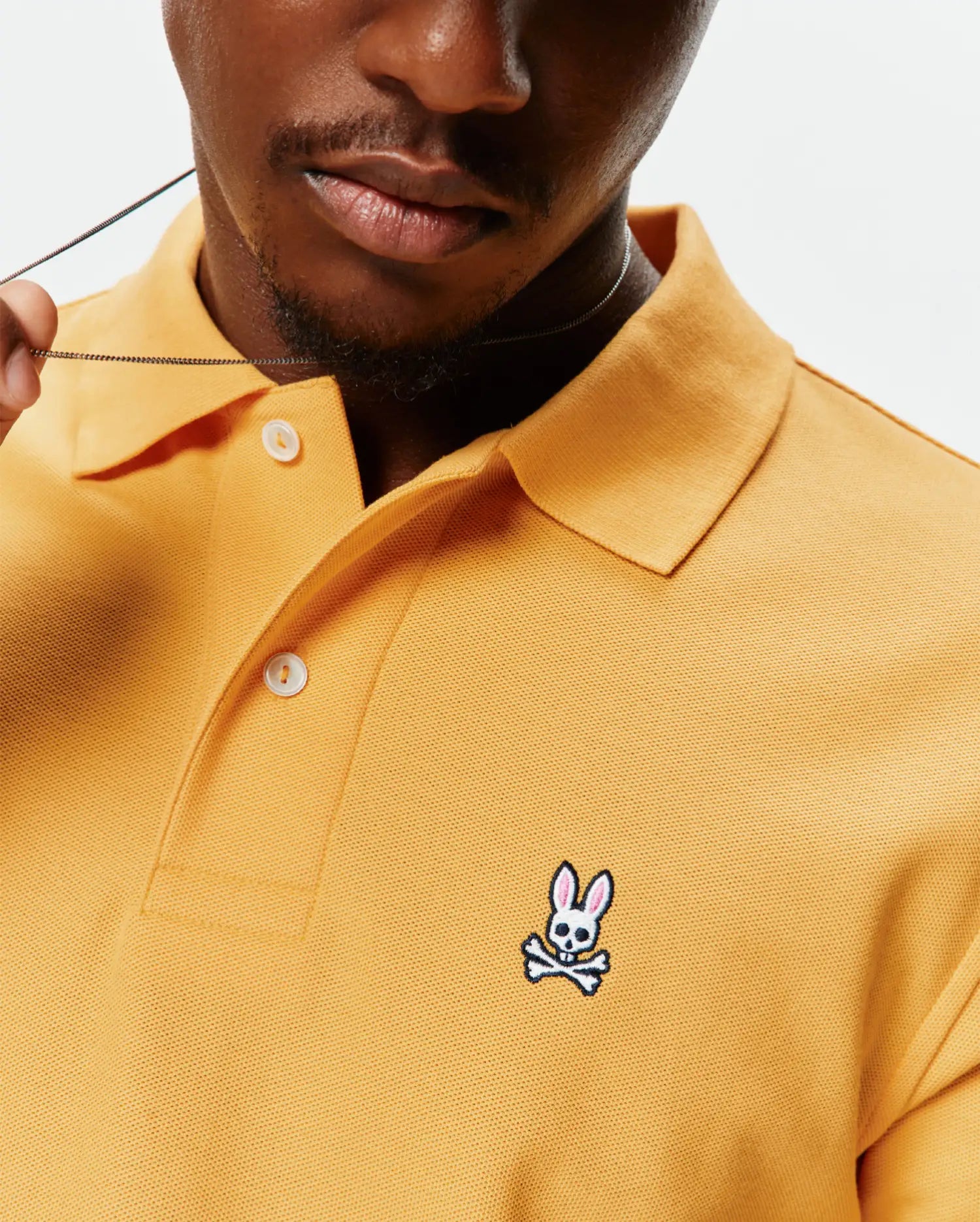 Psycho Bunny Men's Polos Classic Pique Polo B6K001F200 polo gialla in piqué