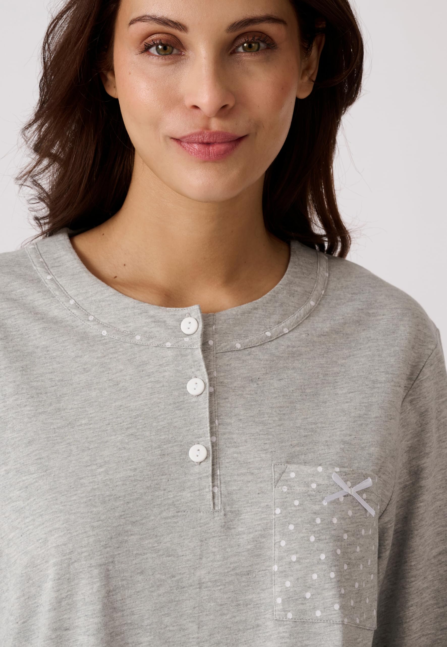Damart Homewear pigiama donna cotone biologico taglia S grigio piselli