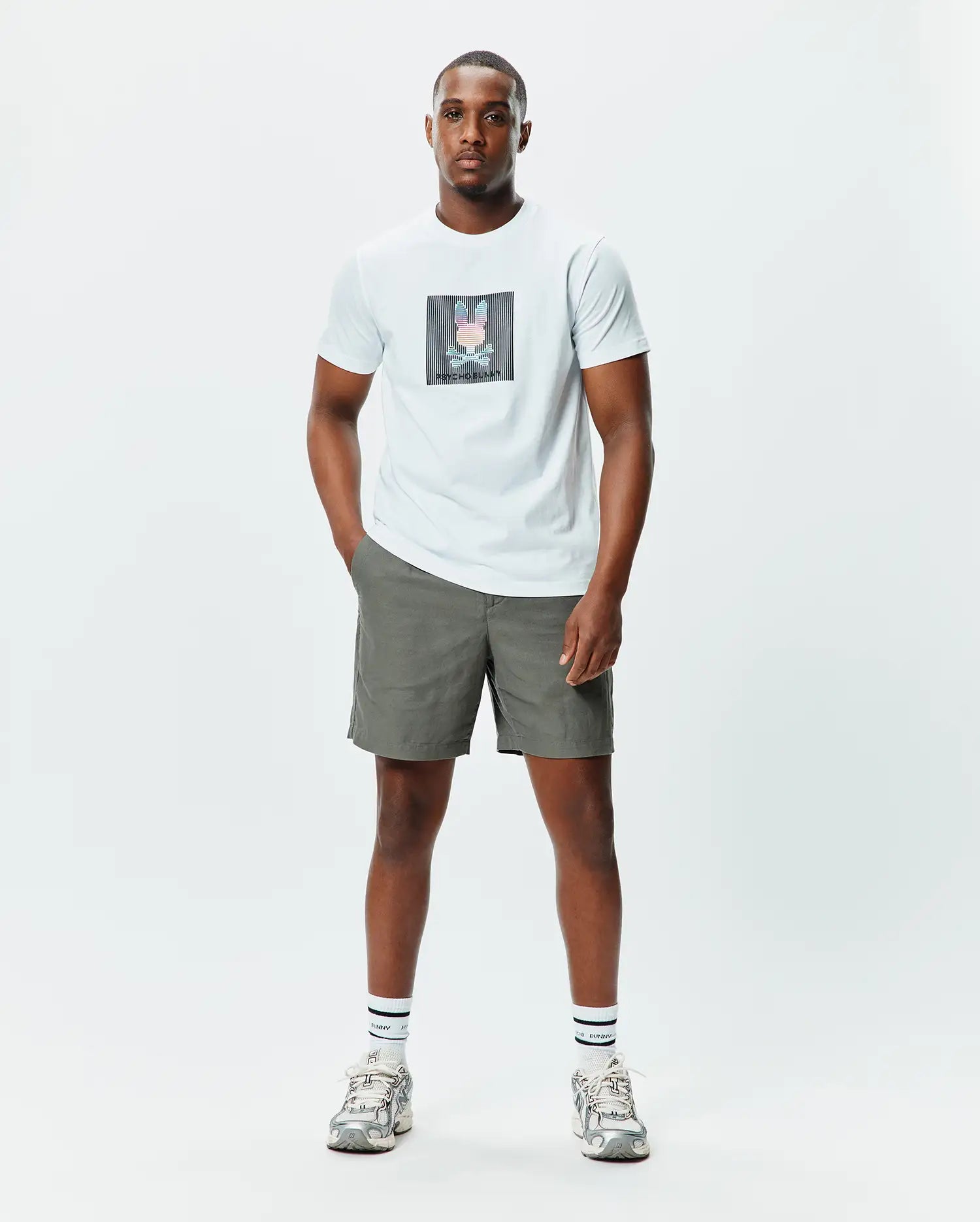 Psycho Bunny Men's Tees Langston Graphic Tee MT0200321 t-shirt bianca