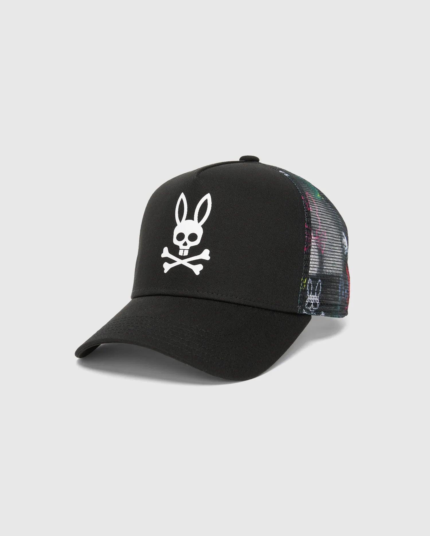 Psycho Bunny Accessories Quintin Trucker Cap cappellino nero regolabile