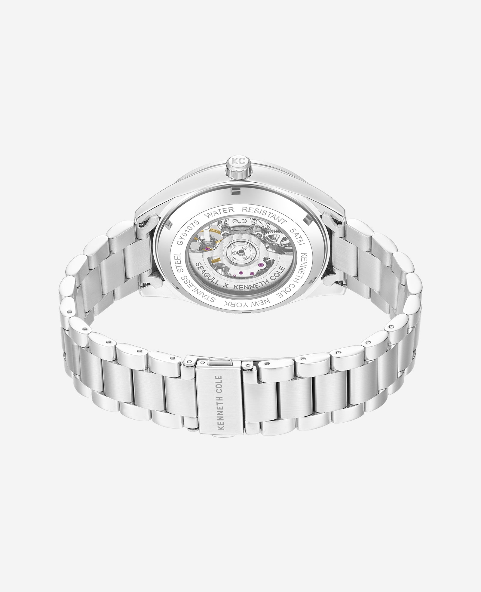 Kenneth Cole Reaction Skeleton orologio automatico acciaio argento