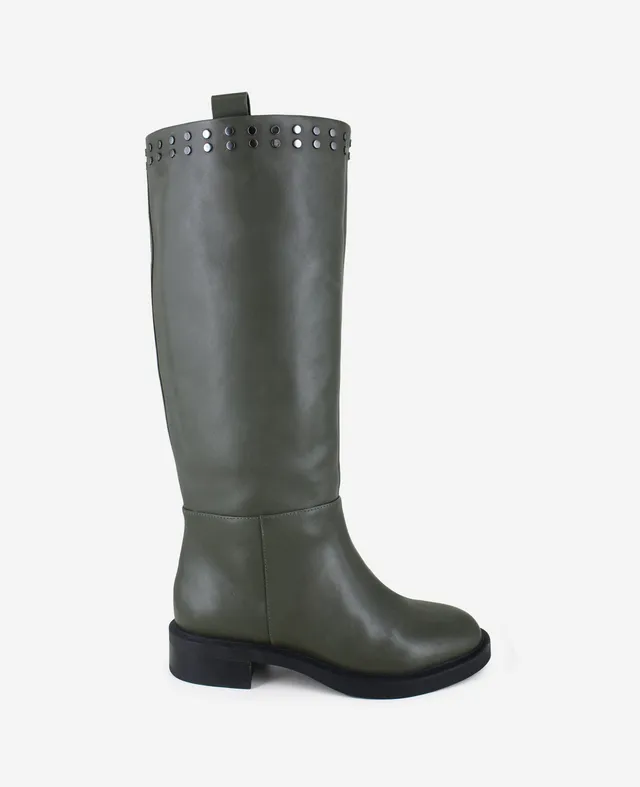 Kenneth Cole Reaction Shoes Scorpio Leather Stud Boot stivale in pelle grigio antracite
