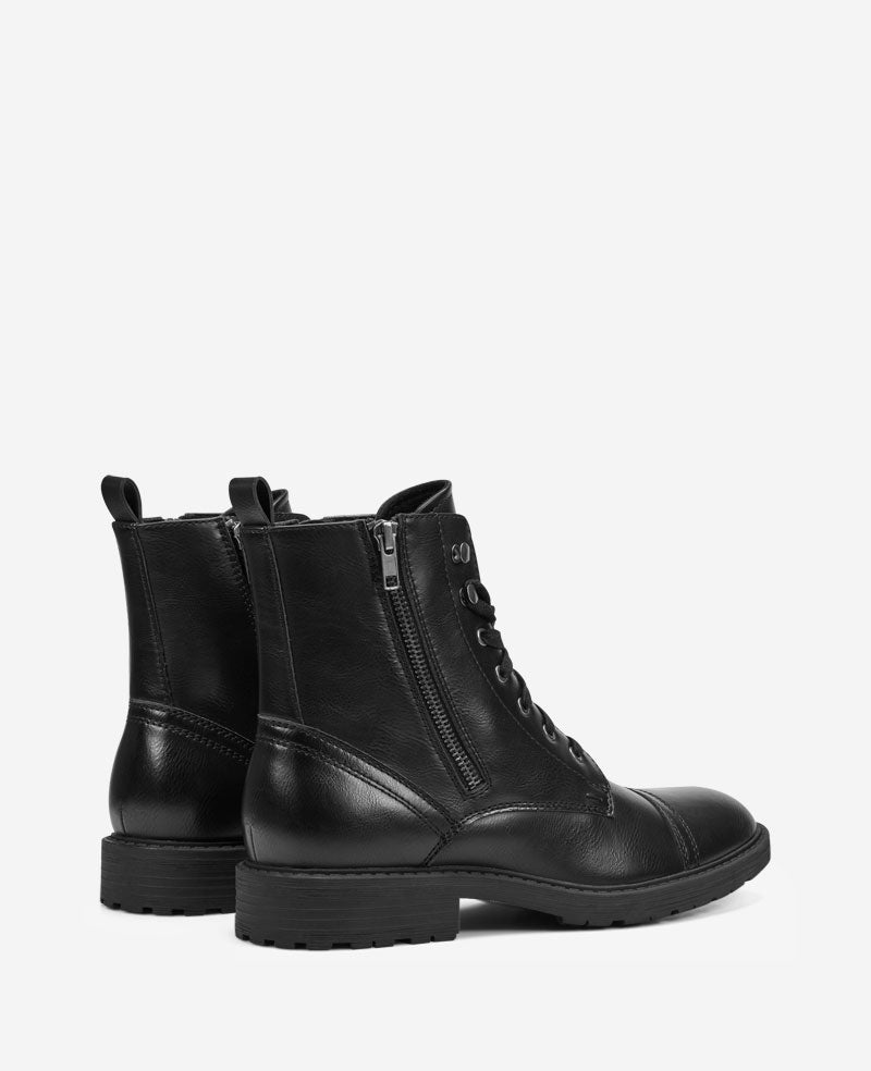 Kenneth Cole Reaction Shoes REACTION - Captain Cap Toe Double Zip Combat Boot anfibi neri