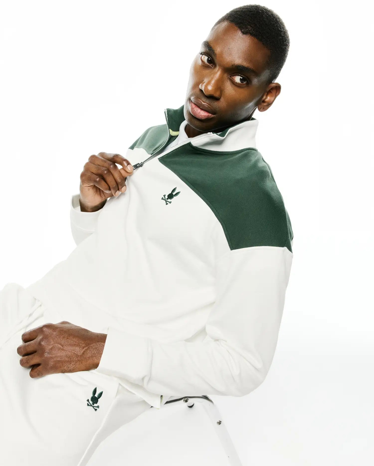 Psycho Bunny Men's Sweatshirts & Hoodies Gabe French Terry Sweatshirt MT0500184 felpa ecru