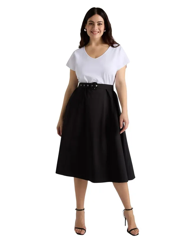 Fiorella Rubino Vestiti Vestito bimaterico Black And White vestito bianco nero