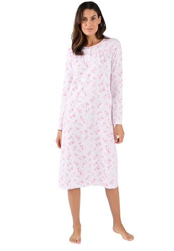 Damart Homewear Camicia da Notte Maglia Puro Cotone donna rosa fiorito XS