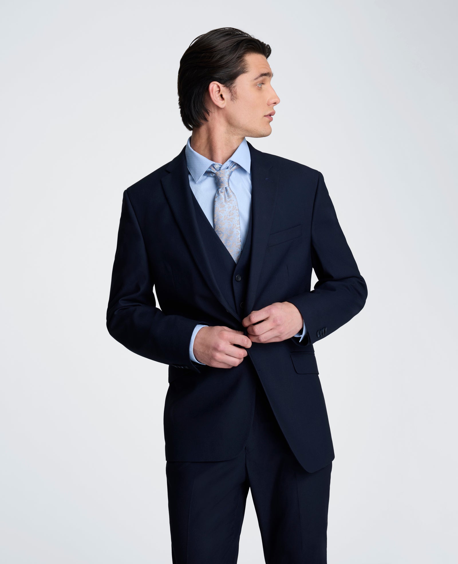 Kenneth Cole Reaction Clothing Slim-Fit Stretch Suit Separate Jacket giacca blu navy stretch