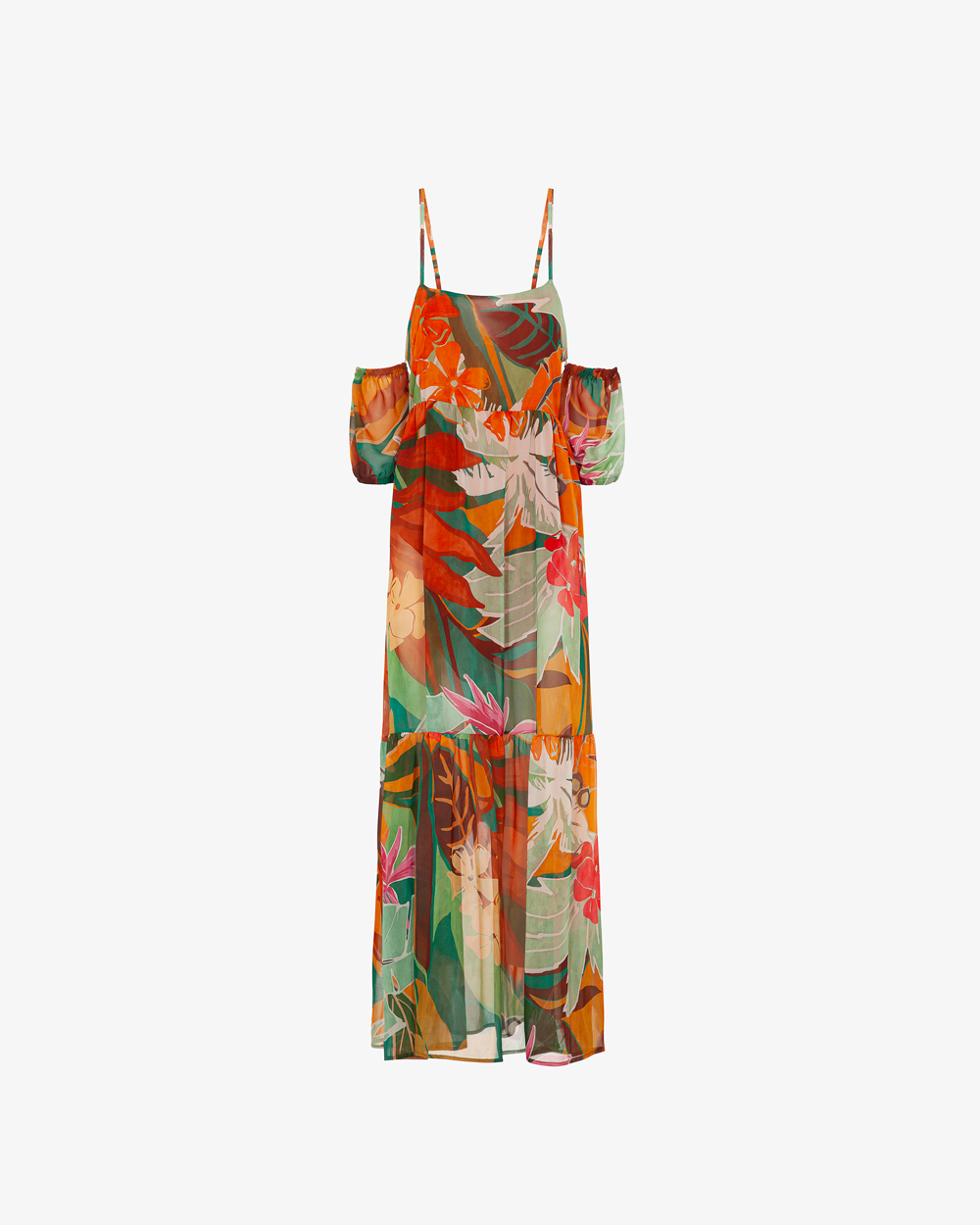 Markup Donna Vestiti Abito lungo stampa tropicale abito lungo