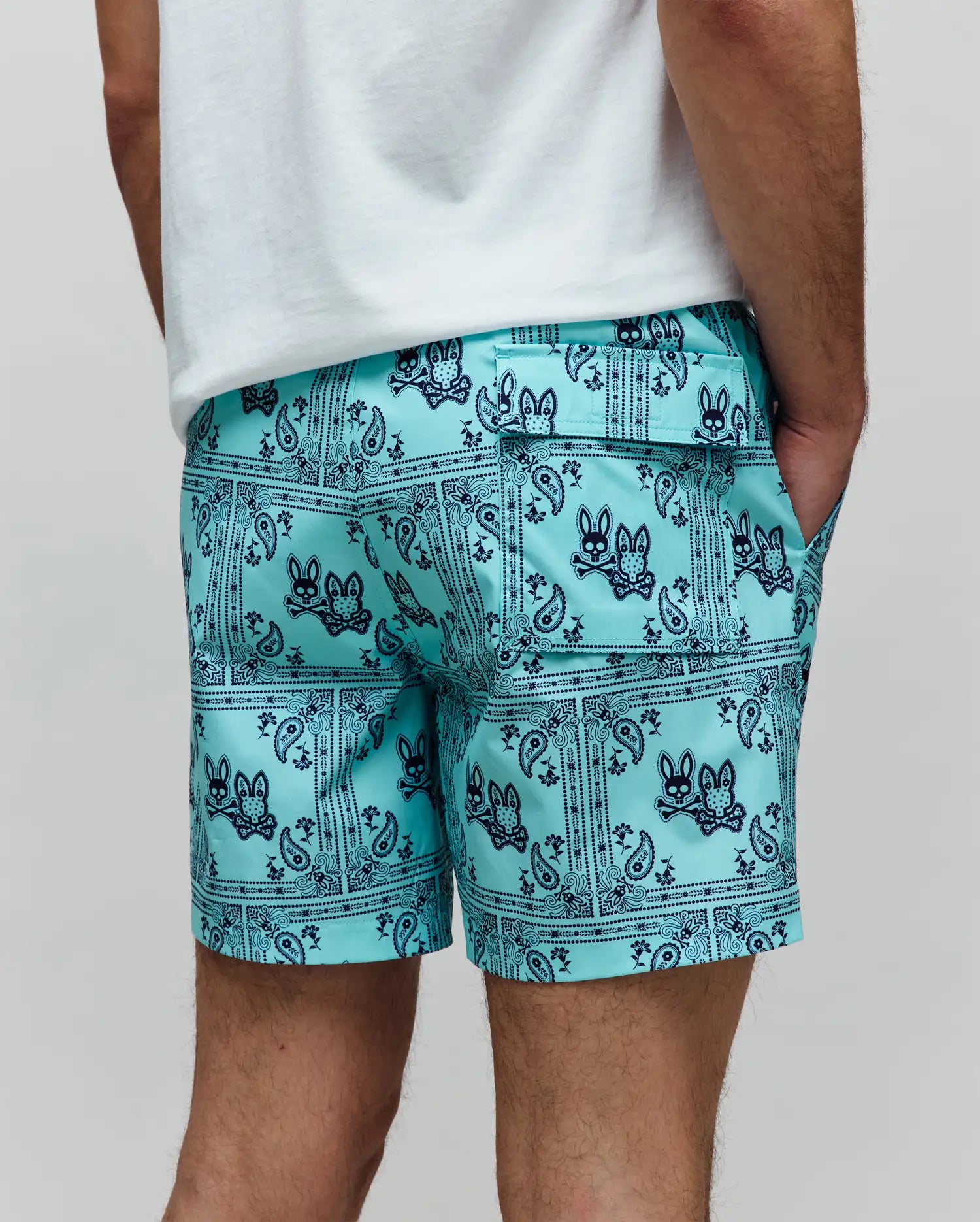 Psycho Bunny Men's Swimwear Luke Swim Trunk 6" costume uomo stampa paisley