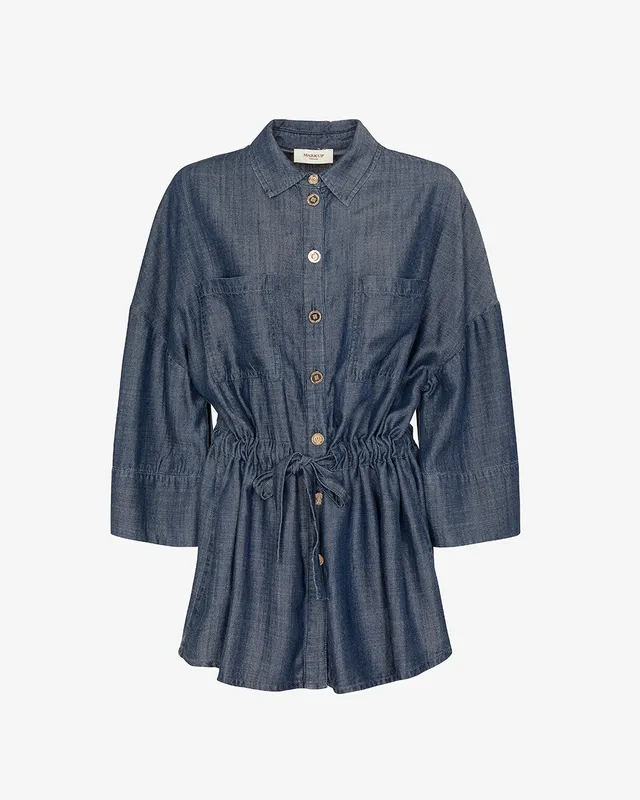 Markup Donna Giacche & Giubbotti Overshirt tessuto effetto denim con coulisse