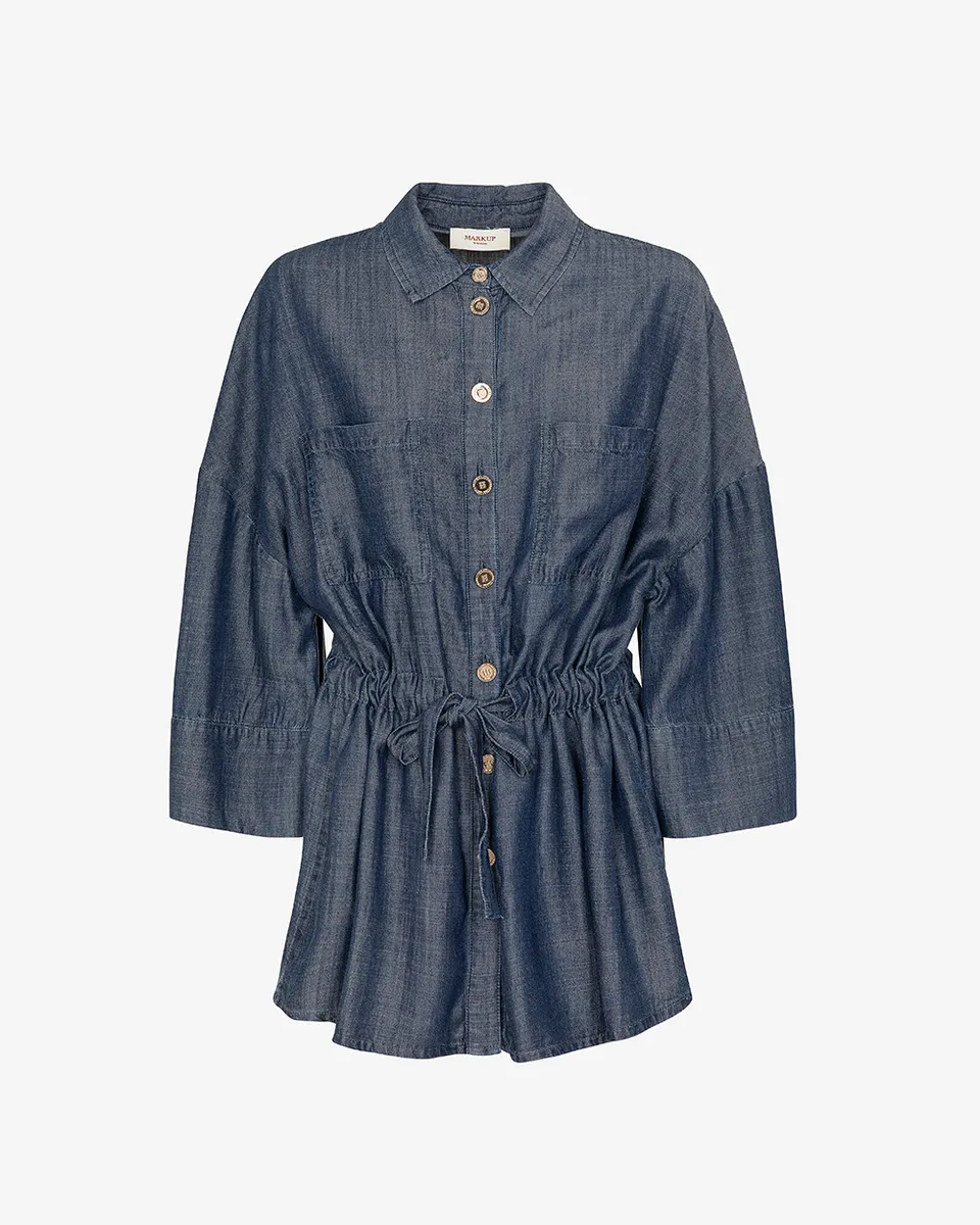 Markup Donna Giacche & Giubbotti Overshirt tessuto effetto denim con coulisse