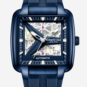 Kenneth Cole Reaction Watches Skeleton Automatic orologio blu con cinturino in silicone