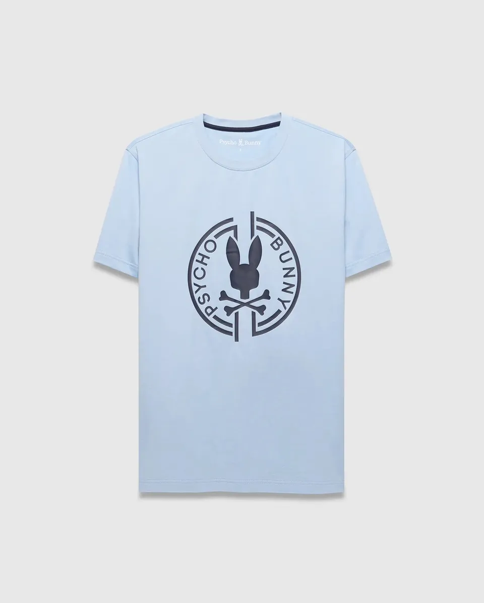 Psycho Bunny Men's Tees Santa Fe Graphic Tee MT0200611 T-shirt blu