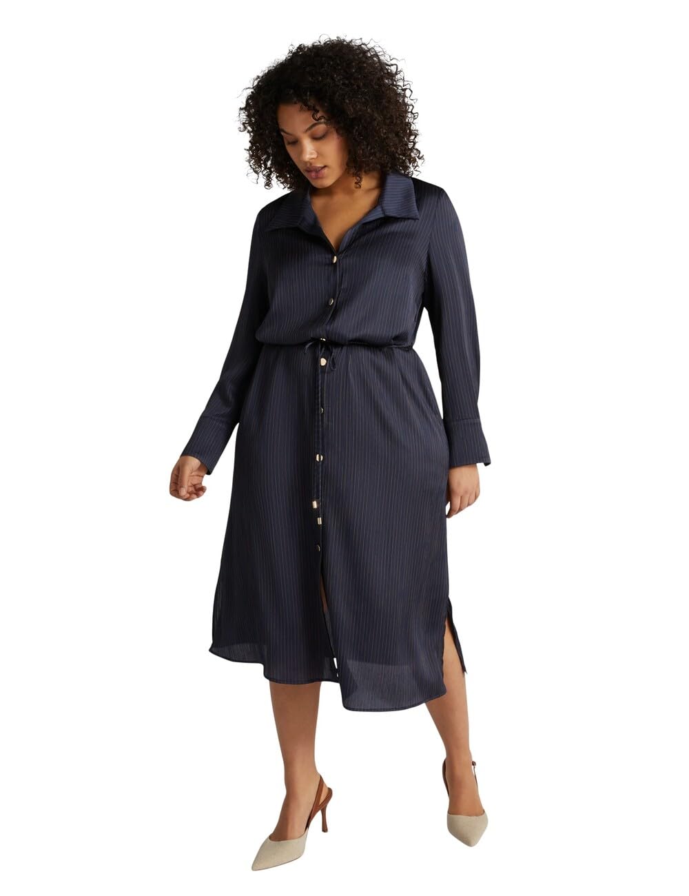 Fiorella Rubino Vestiti Vestito Chemisier con Cintura in Vita 54 Plus