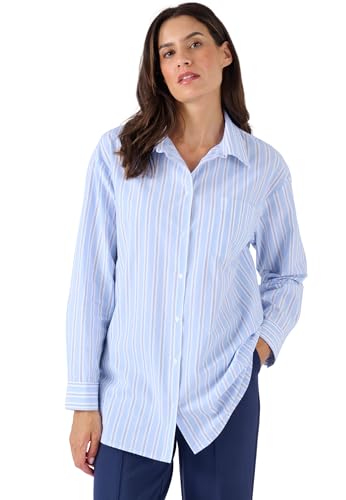 Damart Prêt-à-porter Camicetta a righe in popeline camicia taglie 48, 50, 56 in cotone biologico