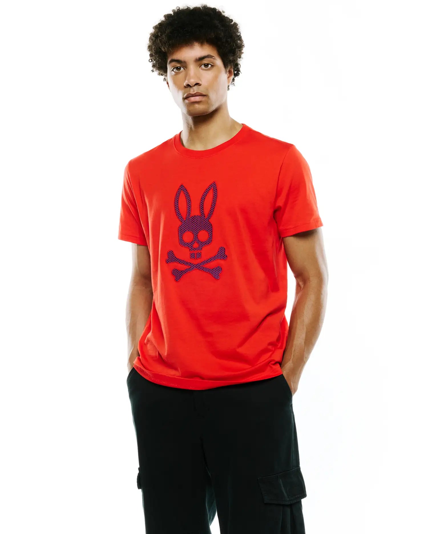 Psycho Bunny Men's Tees MENS STAN PIMA COTTON GRAPHIC TEE MT0200369 t-shirt rossa