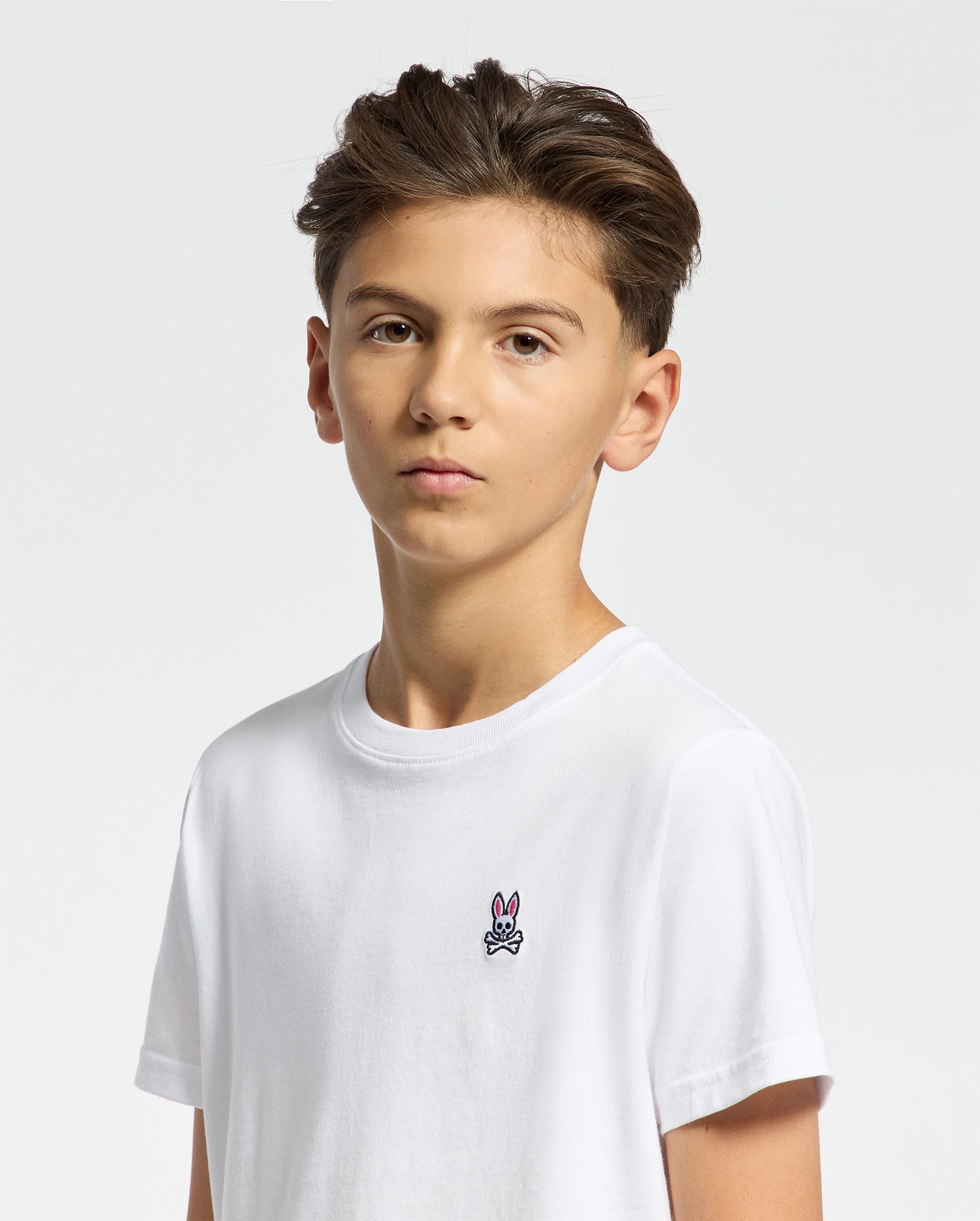 Psycho Bunny Kids Tees Classic Crew Neck Tee B0U014CRPC t-shirt bianca in cotone Pima