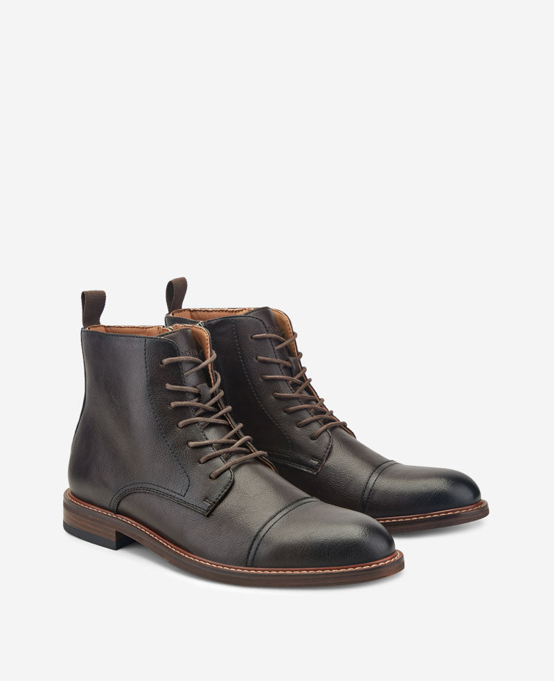 Kenneth Cole Reaction Shoes REACTION Lowen Combat Boot anfibi marrone suola flessibile