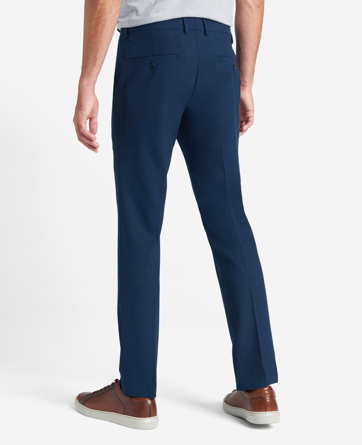 Kenneth Cole Reaction Clothing Skinny-Fit Stretch Performance Dress Pant pantaloni blu