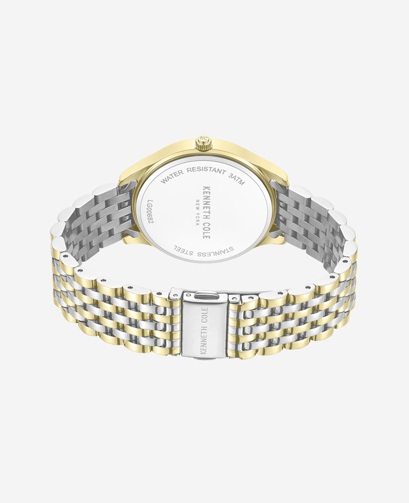Kenneth Cole Reaction Watches Classic Bracelet Watch orologio argento oro