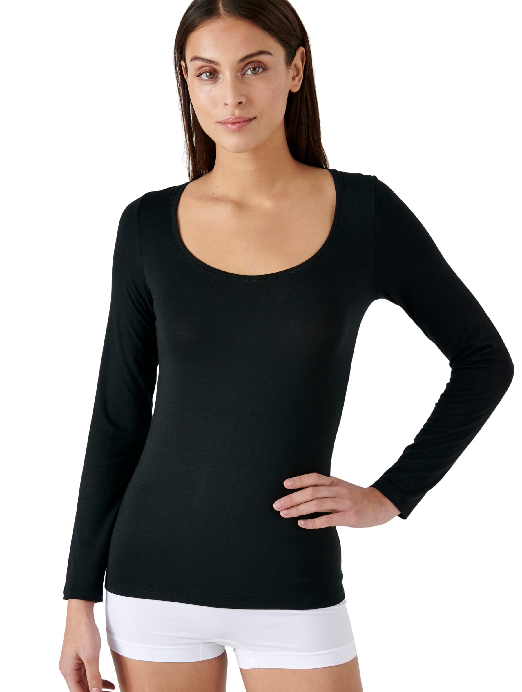 Damart Thermolactyl Sensitive T-shirt maniche lunghe marrone Macaron XS calore soft