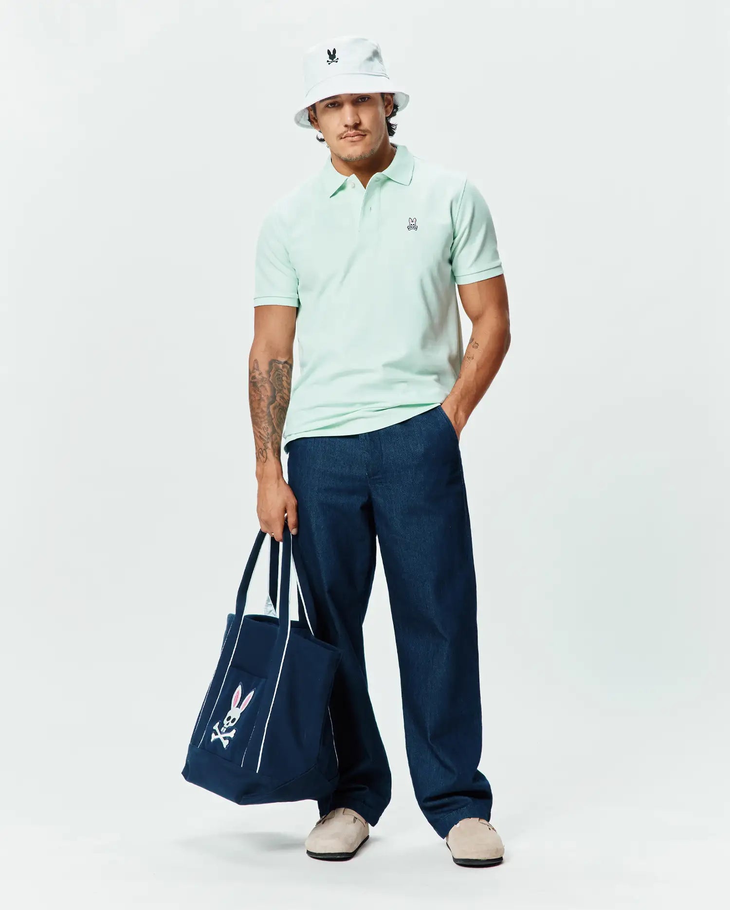 Psycho Bunny Men's Polos Classic Pique Polo B6K001F200 polo Misty Jade