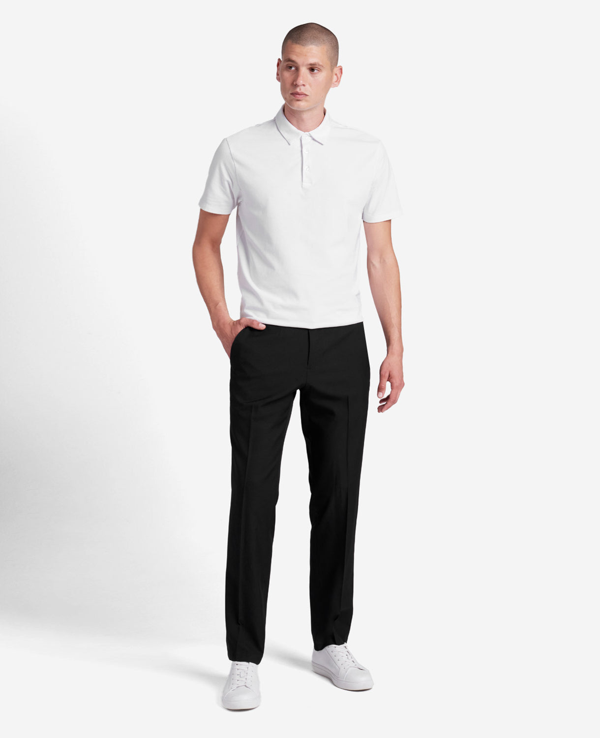 Kenneth Cole Reaction Slim-Fit Stretch Twill Dress Pant pantaloni neri