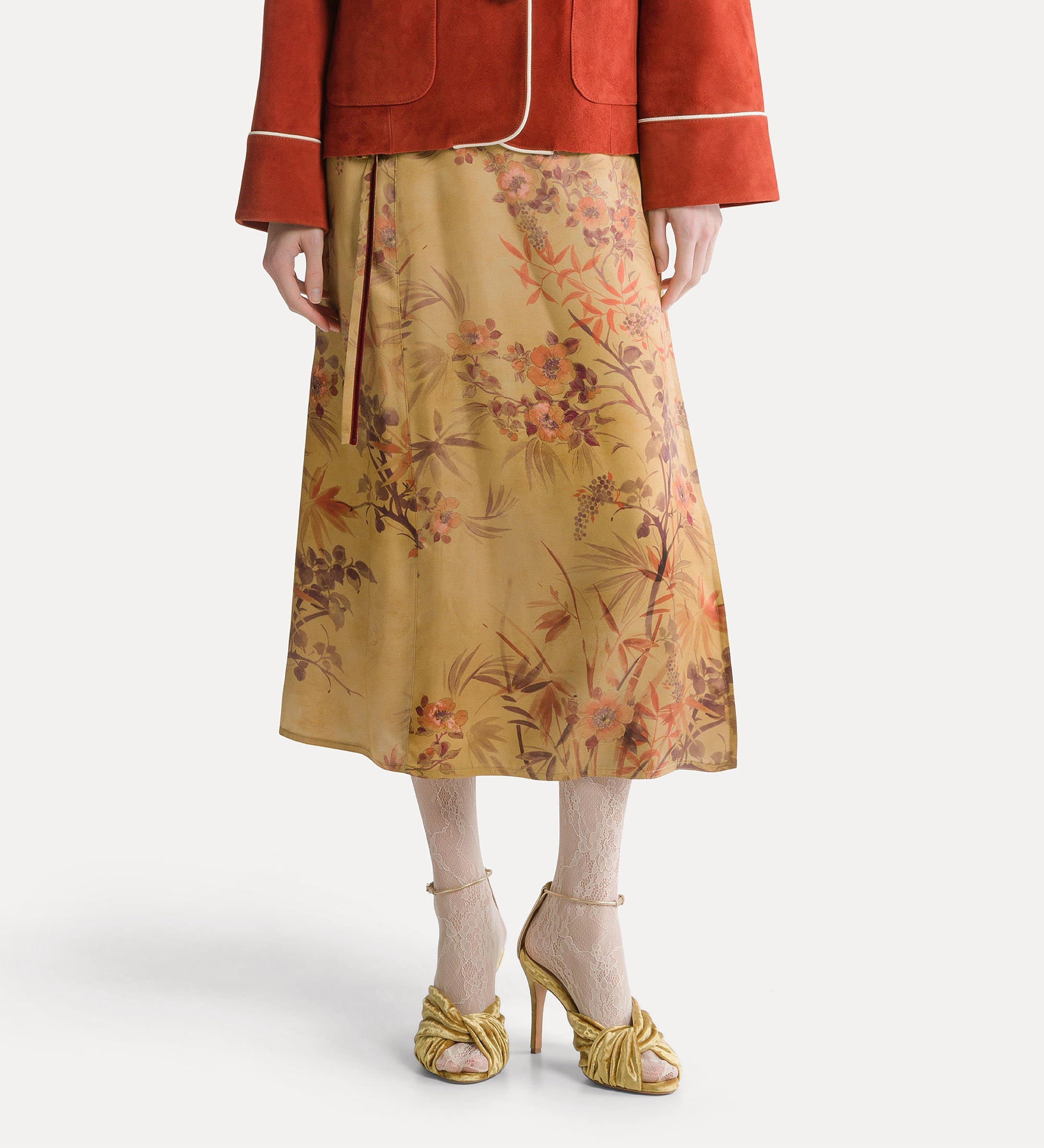 Forte gonne le bambou secret satin sarong skirt heliodore gonna pareo